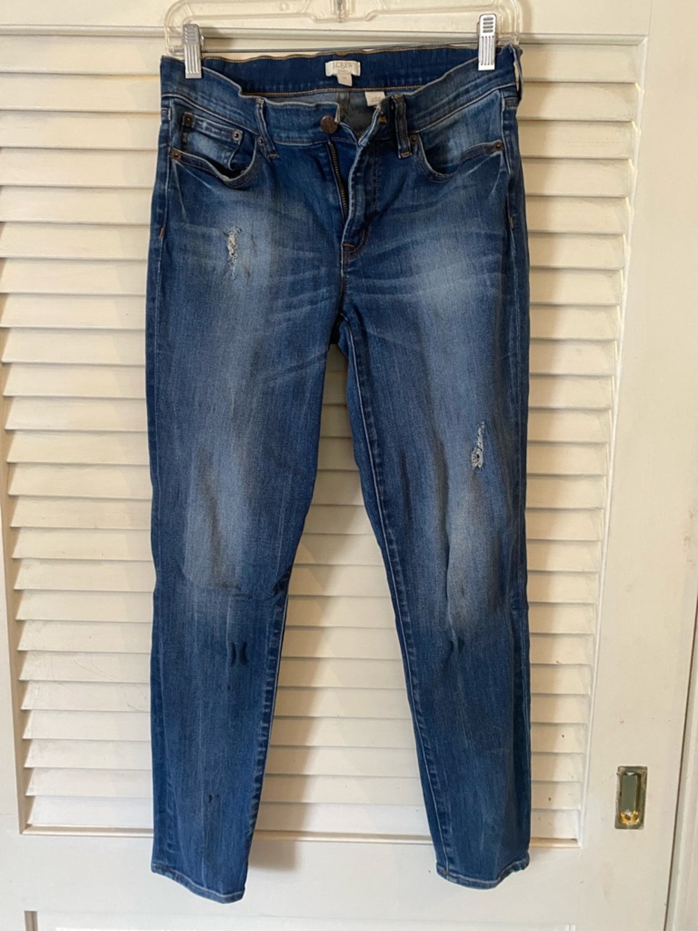 J Crew Women’s Distressed Blue Skinny Jeans